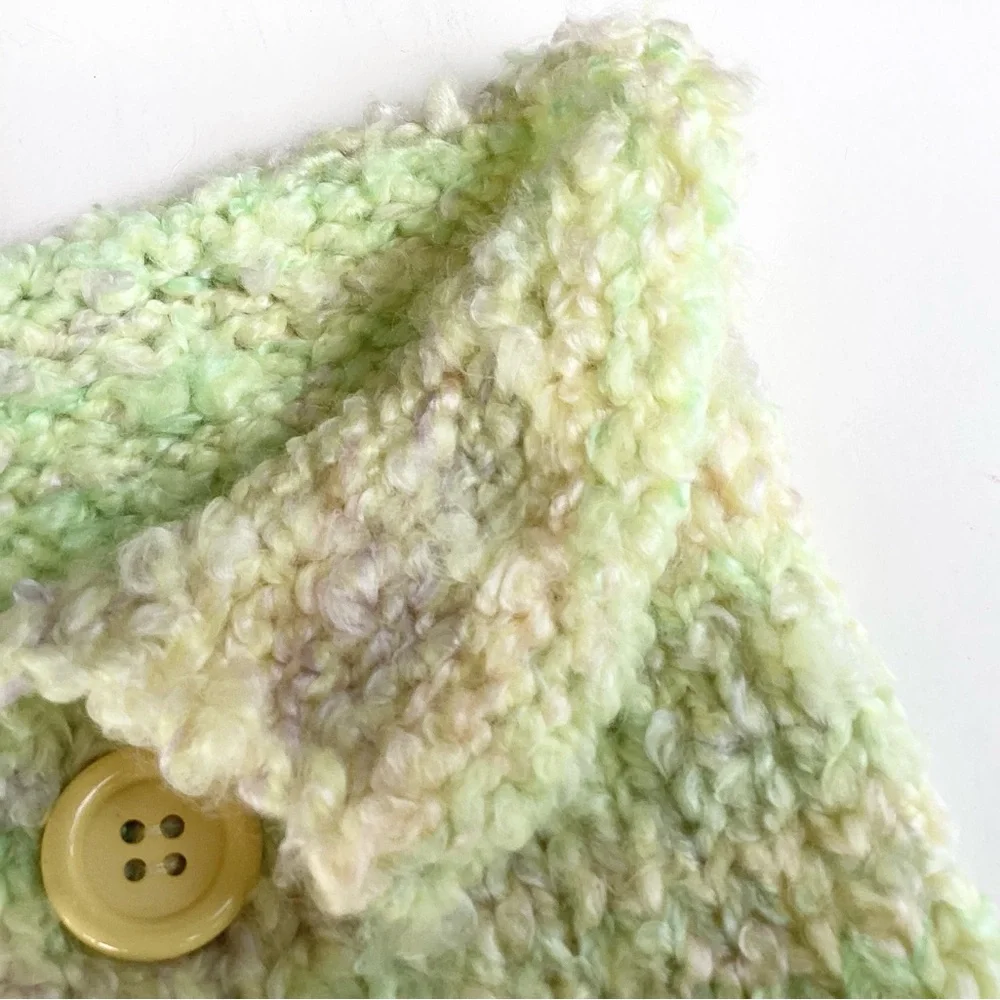 Baby Cocoon One Piece Hand Crafted Yellow Green Swaddler Cozy Knit